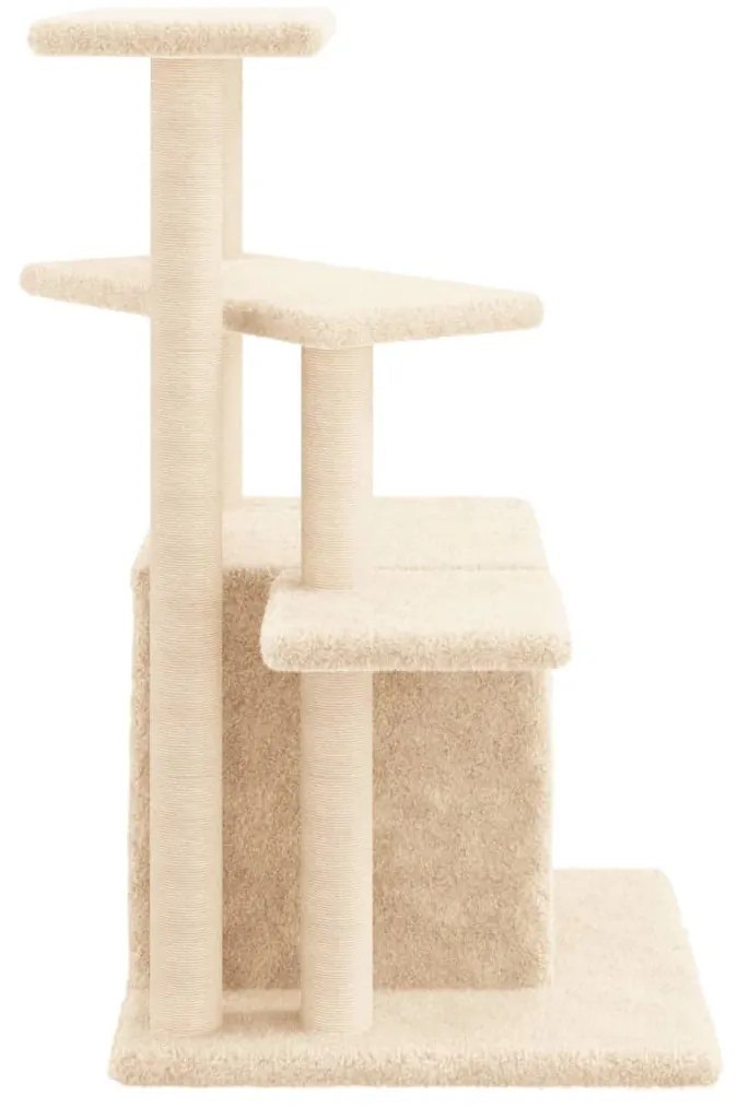 Árvore para gatos c/ postes arranhadores sisal 83,5 cm creme
