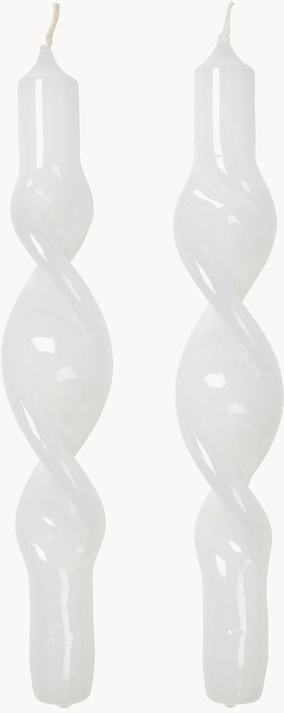 Velas de jantar artesanais Twist, conjunto de 2