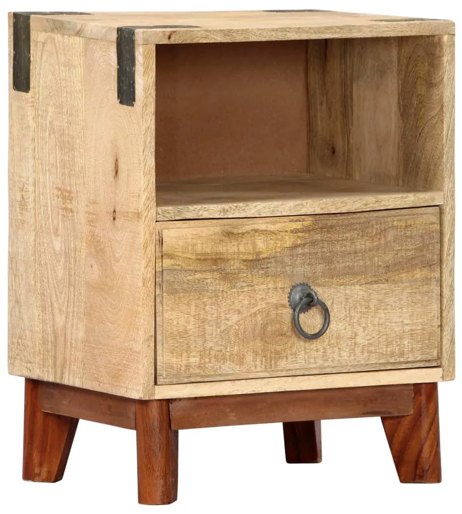 Mesa de cabeceira 40x30x52 cm madeira mangueira áspera maciça