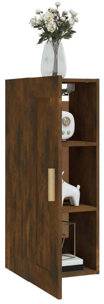 Armário de parede 35x34x90cm derivados madeira carvalho fumado