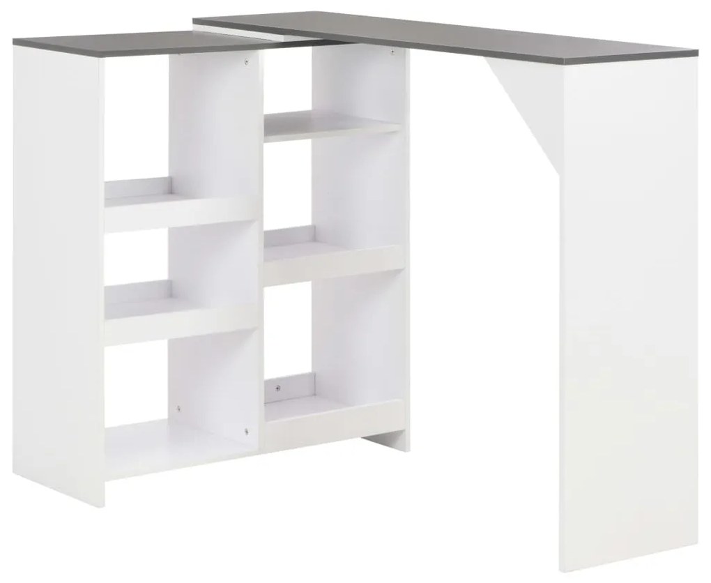 vidaXL Mesa de bar com prateleira movível branco 138x39x110 cm