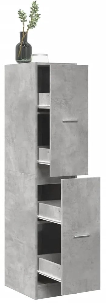vidaXL Armário boticário 30x41x144,5cm derivados madeira cinza cimento
