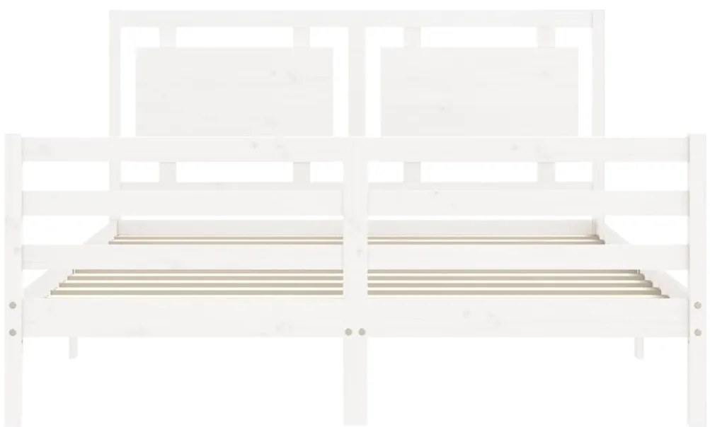 Estrutura de cama King Size com cabeceira madeira maciça branco
