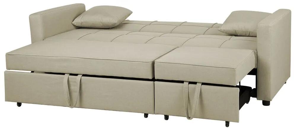 Sofá-cama com 3 lugares em creme GLOMMA Beliani