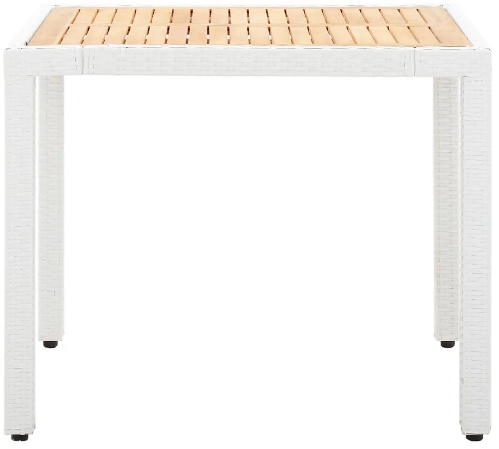 5 pcs conjunto de jantar para exterior vime PE branco
