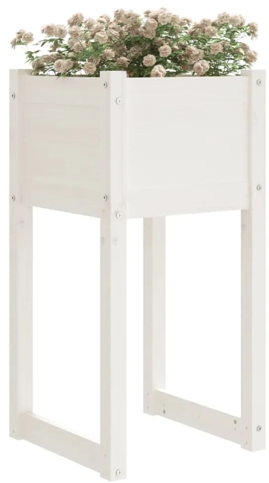 Vaso/floreira 40x40x81 cm pinho maciço branco