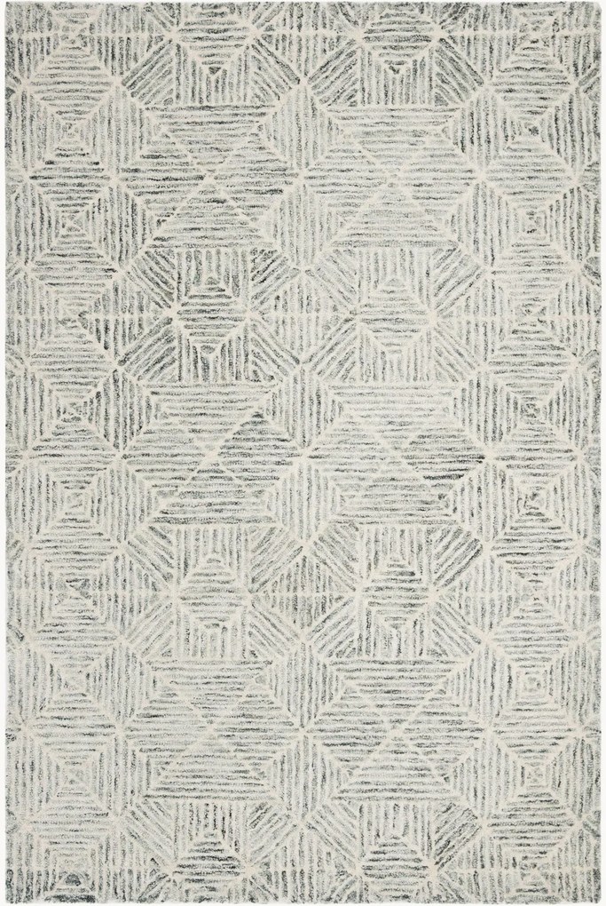 Tapete de lã artesanal de pelo curto Azure