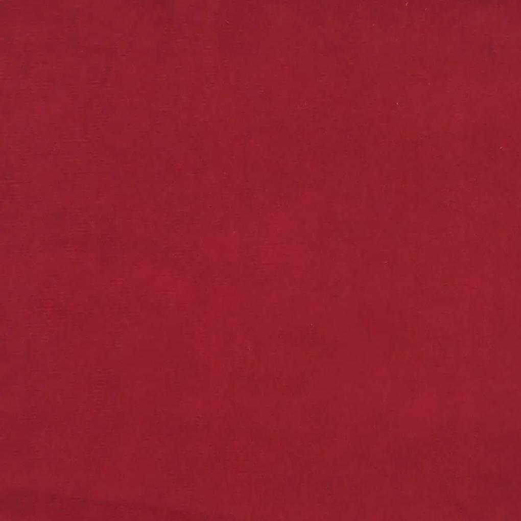 Apoio de pés 60x60x36 cm veludo vermelho tinto