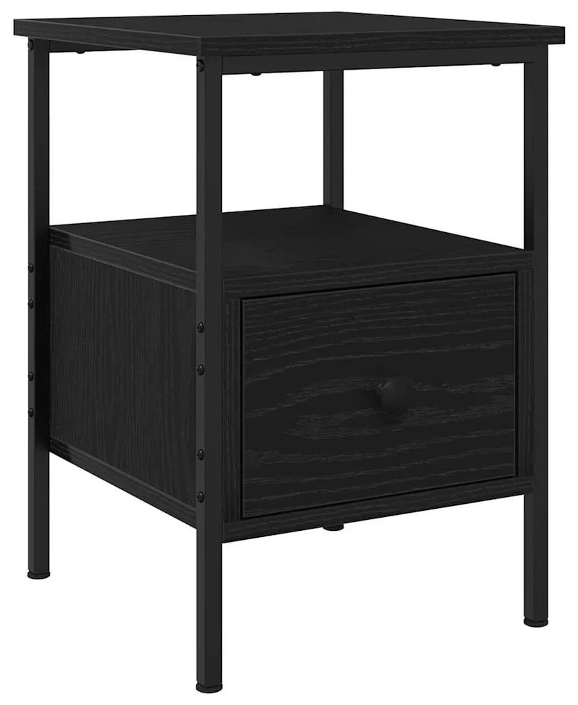 Criado-mudo vidaXL Preto Carvalho 34x36x50 cm Madeira de engenharia e