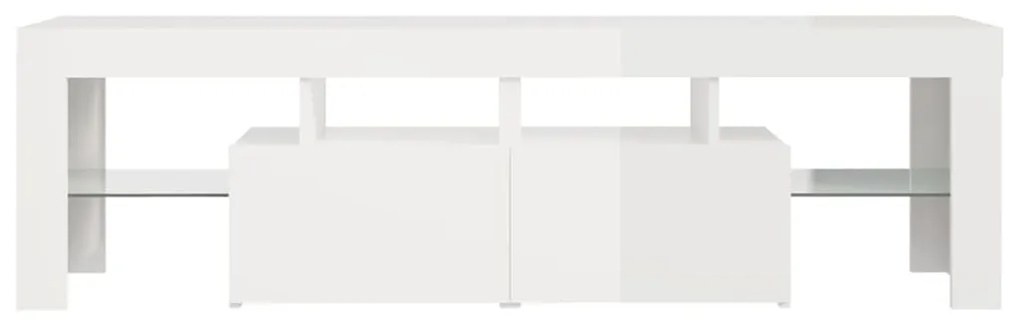 Móvel de TV Luna com luzes LED de 140cm - Branco Brilhante - Design Mo