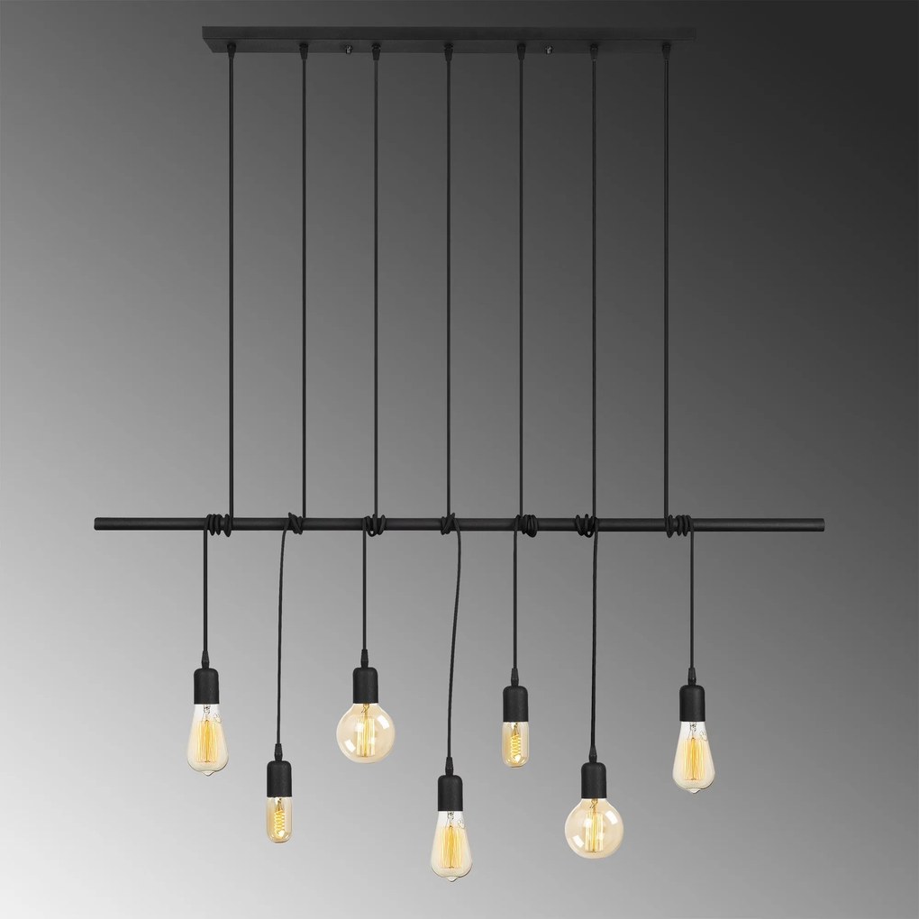 Candeeiro de Teto Salkım – Preto – 120 x 10 cm