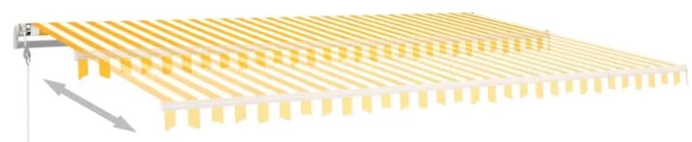Toldo retrátil automático 500x350 cm amarelo e branco