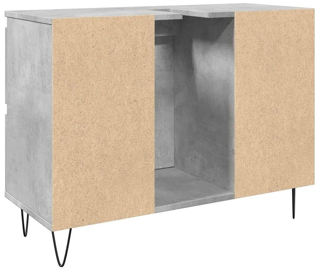 Móvel casa de banho 80x33x60 cm derivados madeira cinza cimento