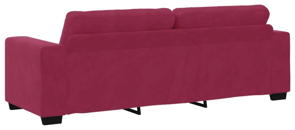 Conjunto de Sofá de 2 Peças com Almofadas Vermelho Vinho