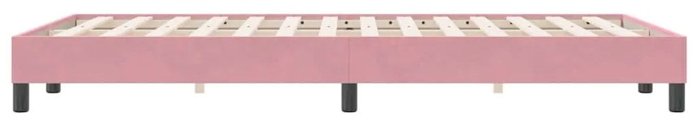 Estrutura de cama com colchão 120x220 cm veludo rosa