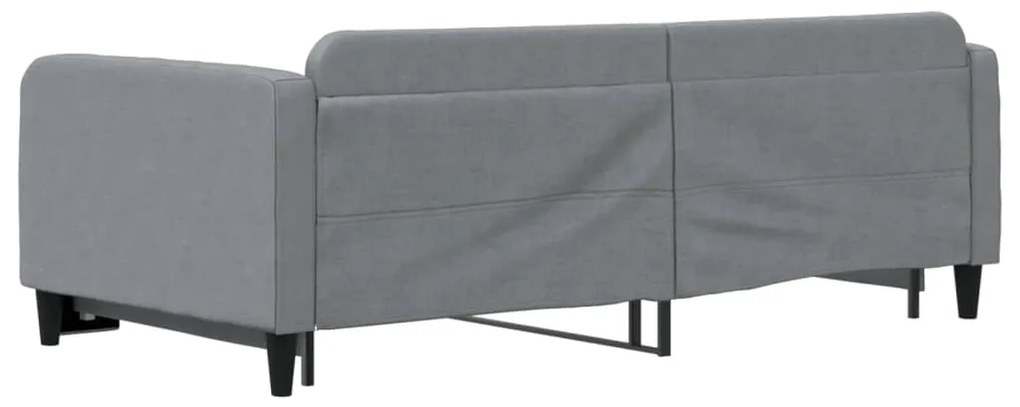 Sofá-cama com gavetão 100x200 cm tecido cinzento-claro
