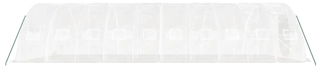 Estufa com estrutura de aço 50 m² 10x5x2,3 m branco