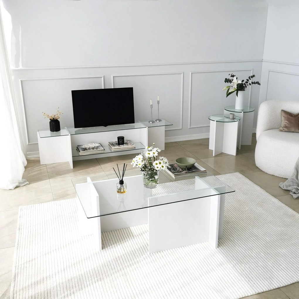Suporte de TV Escape – Branco – 158 cm x 40 cm x 35 cm