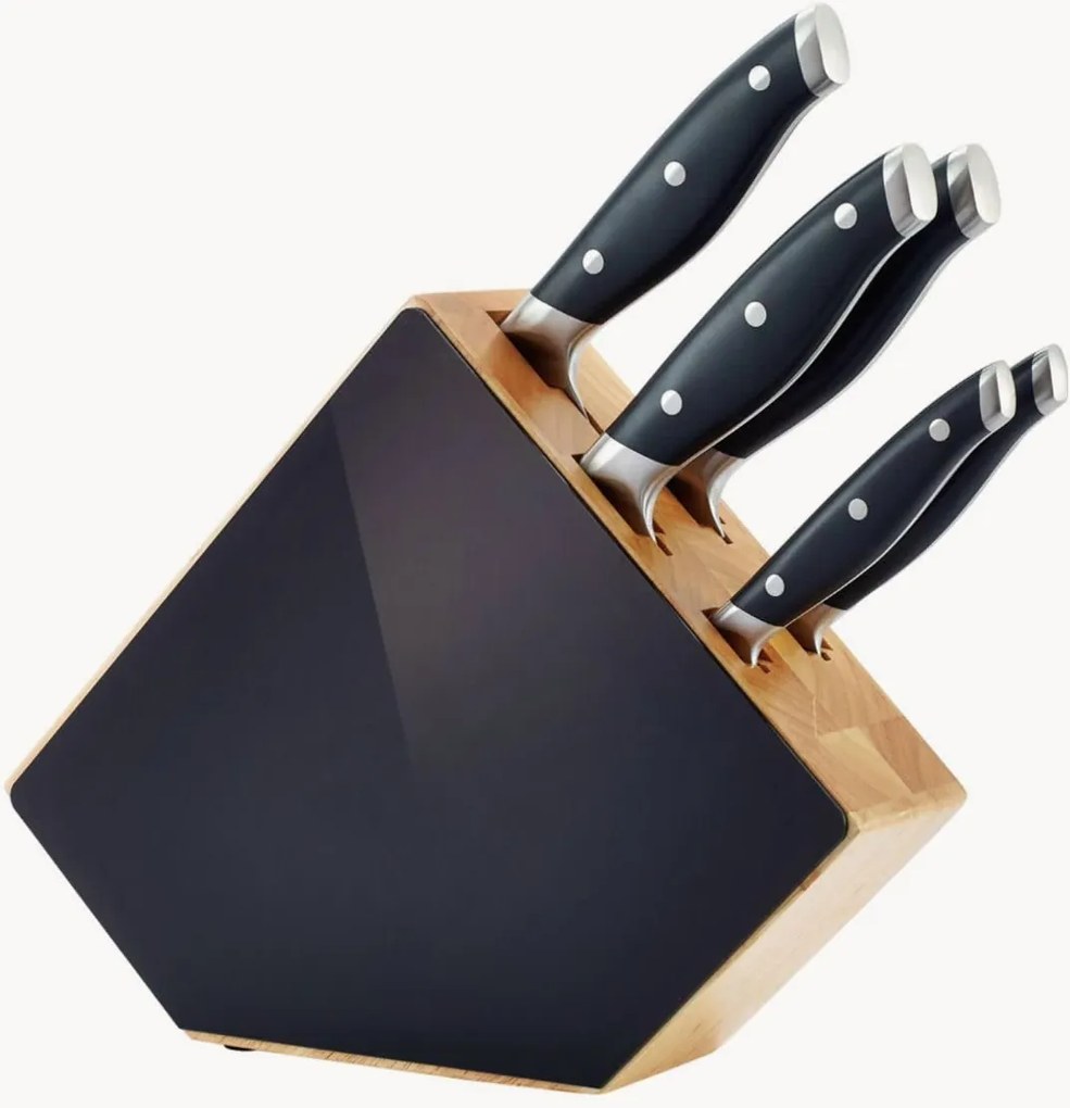 Facas de cozinha com bloco de madeira Grand Chef, conjunto de 6