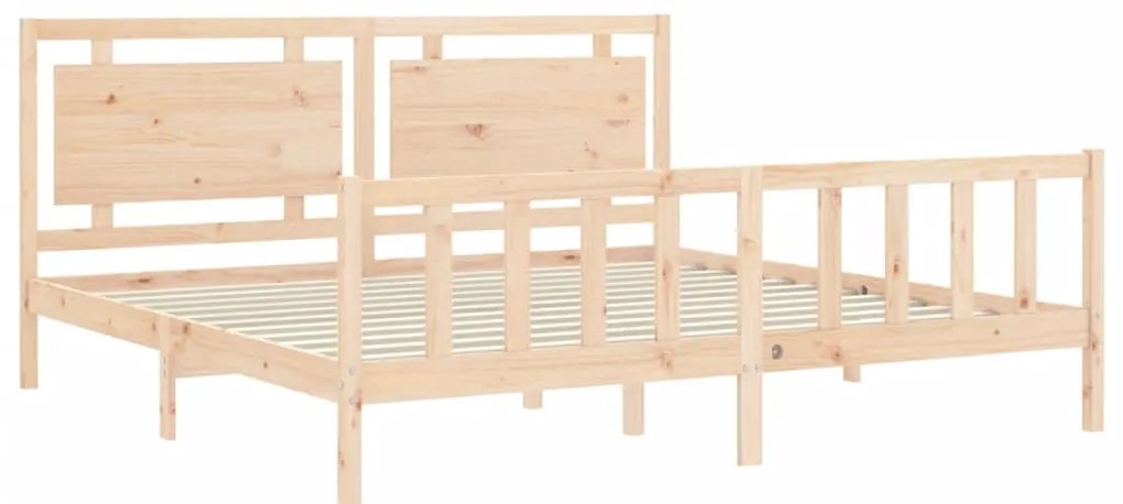 Cama sem colchão 200x200 cm madeira de pinho maciça