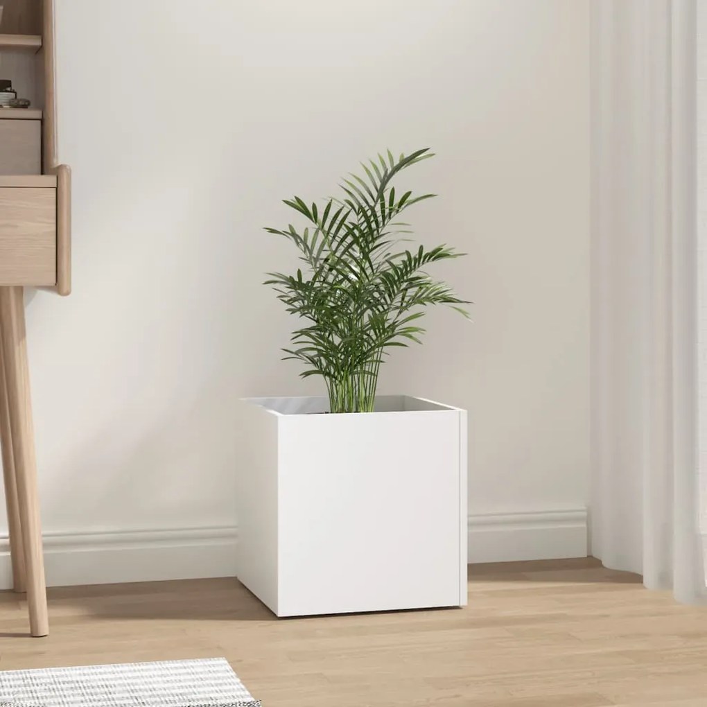 808792 vidaXL Vaso/floreira 40x40x40 cm derivados de madeira branco