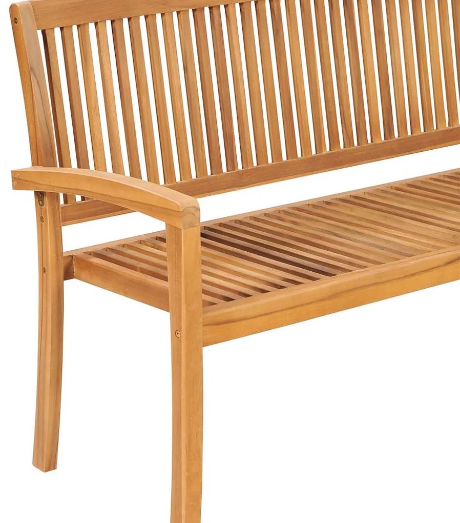 Banco de jardim empilhável c/ almofadão 159 cm teca maciça