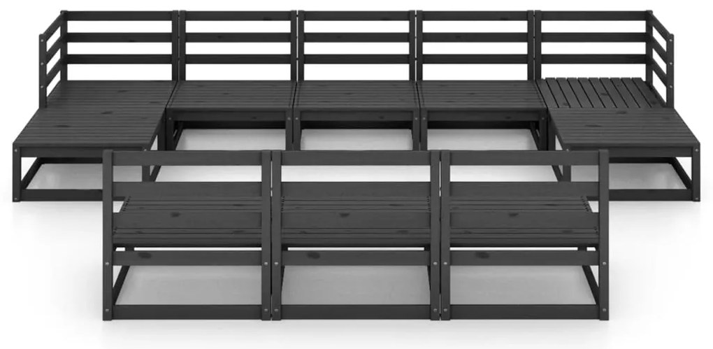 10 pcs conjunto lounge de jardim pinho maciço