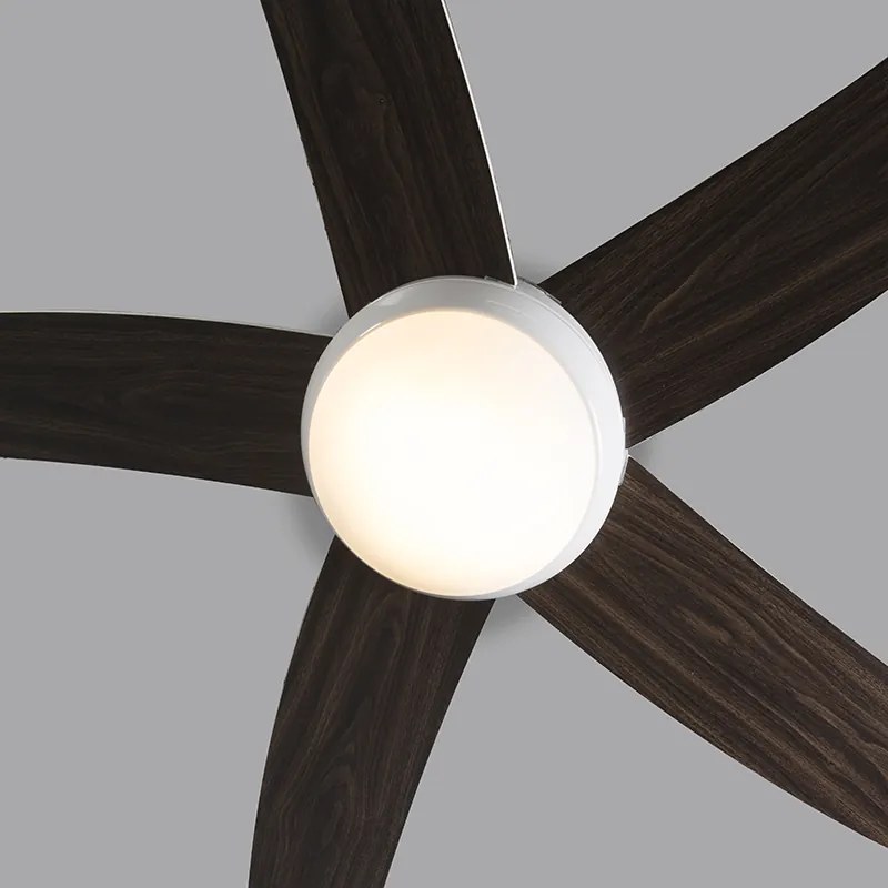 Ventilador de teto branco com impressão de madeira 132cm com controle remoto - Cool