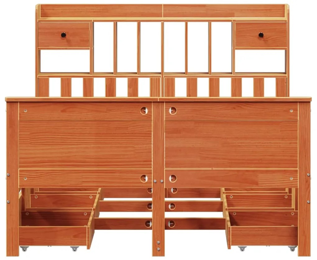 Cama com estante sem colchão 160x200 cm pinho maciço