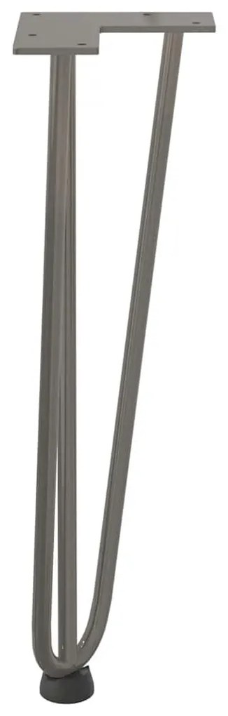 Pernas de grampo para mesa de centro 4 peças Aço natural 42 cm Aço mac