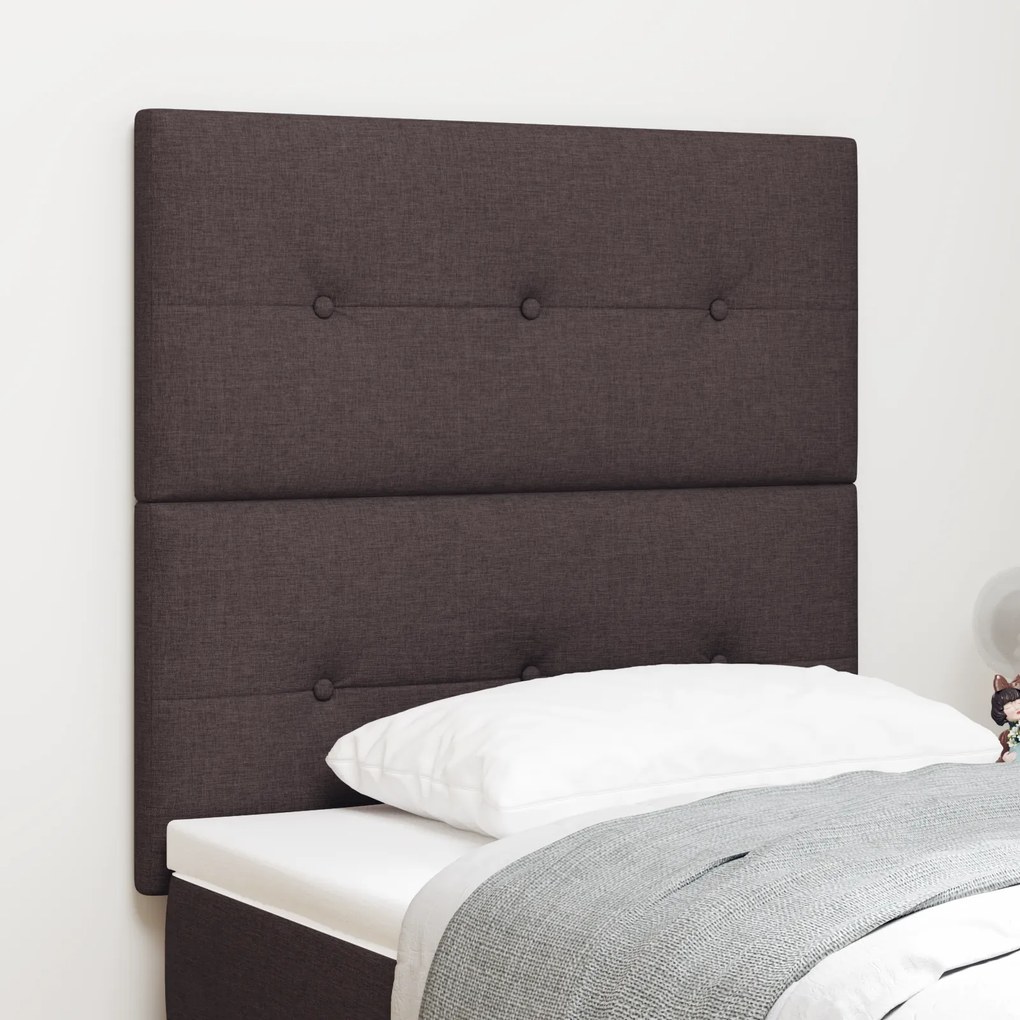 Cabeceira Estofada Button Tufted Marrom Escuro 80 cm Tecido