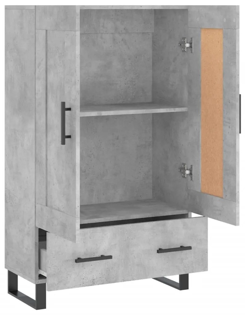 Aparador alto 69,5x31x115 cm derivados de madeira cinza-cimento