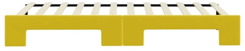 Sofá-cama com gavetão 80x200 cm veludo amarelo