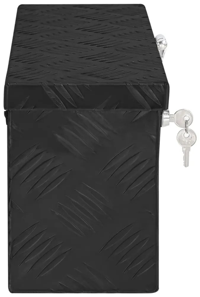 Caixa de arrumação 50x15x20,5 cm alumínio preto