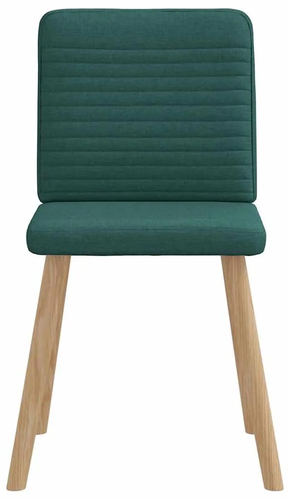 Cadeiras de jantar 6 pcs tecido verde-escuro