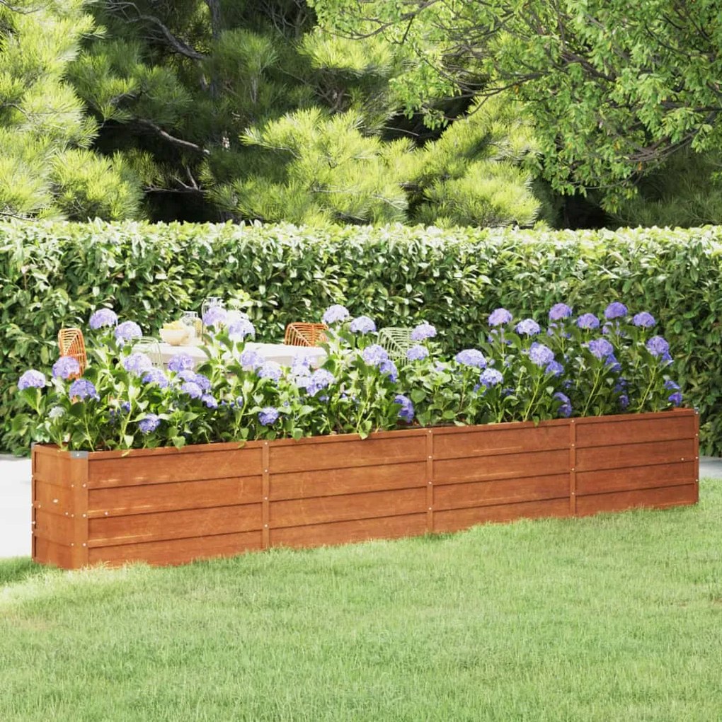 Canteiro de jardim 320x40x45 cm aço corten cor enferrujado