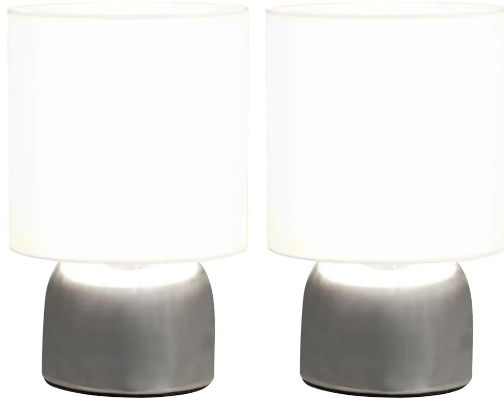 Candeeiros de secretária ativados por toque 2 pcs branco E14