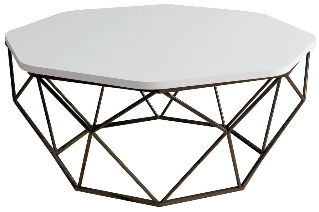 Mesa de Centro Diamond – Branco – 90x38x90 cm