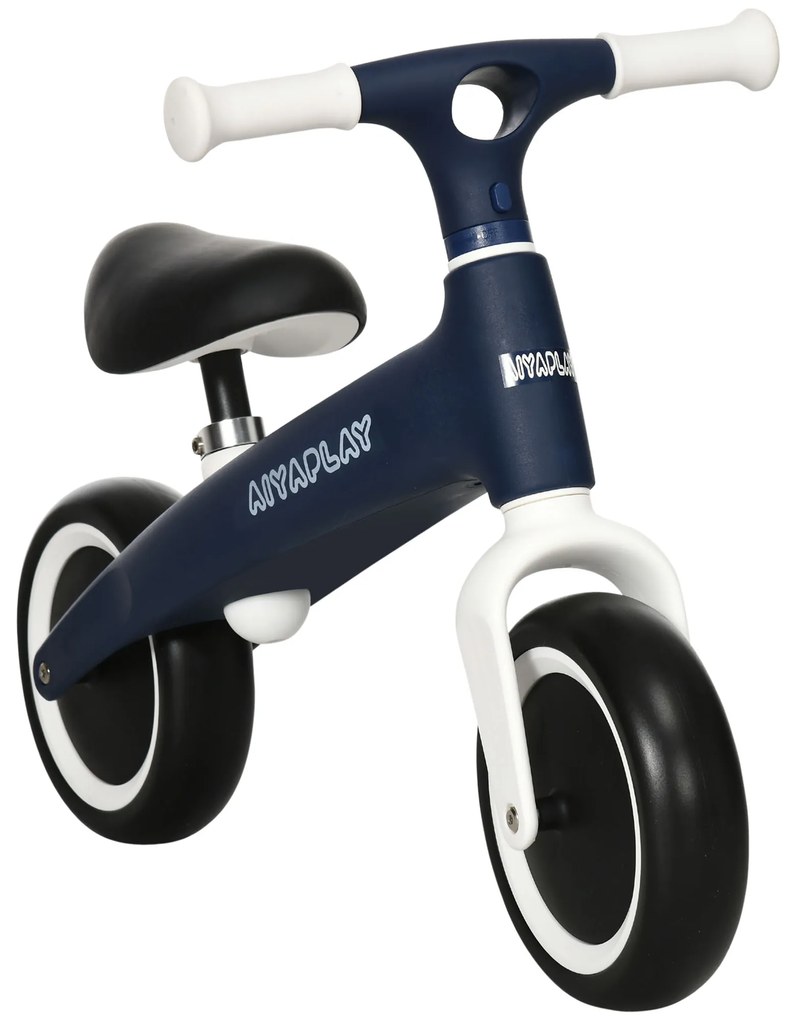 AIYAPLAY Bicicleta Sem Pedais Crianças Bicicleta Equilíbrio Assento Ajustável Segurança Conforto 67,5x32x44 cm Azul | Aosom Portugal