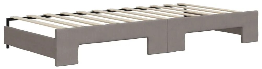 Sofá-cama c/ gavetão/gavetas 90x200 cm tecido cinza-acastanhado