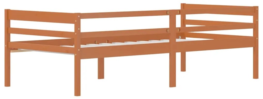 Estrutura de cama 90x200 cm pinho maciço castanho mel