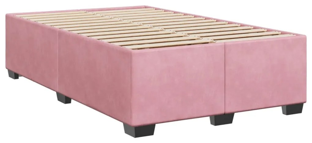 Cama boxspring com colchão 120x190 cm veludo rosa