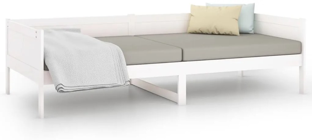 Sofá-cama 90x190 cm madeira de pinho maciça branco