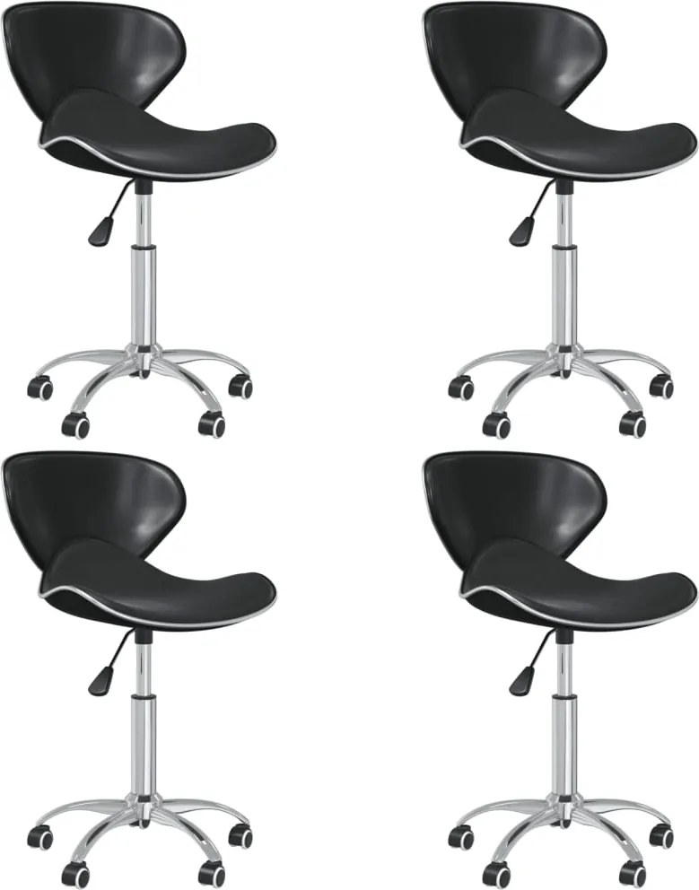 vidaXL Cadeiras de jantar giratórias 4 pcs couro artificial preto