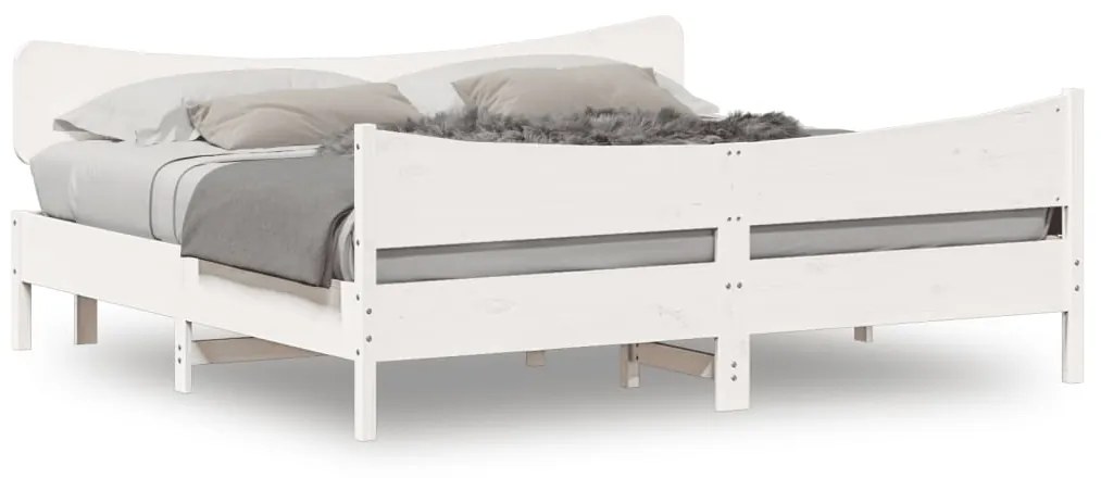 vidaXL Cama sem colchão 180x200 cm madeira de pinho maciça branco