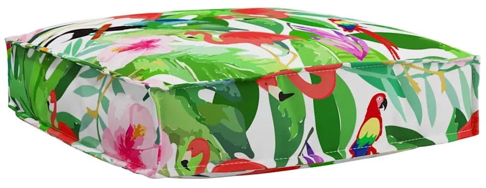 Almofada de pallet para assento Tropical Jungle 60 x 60 x 12 cm, tecid