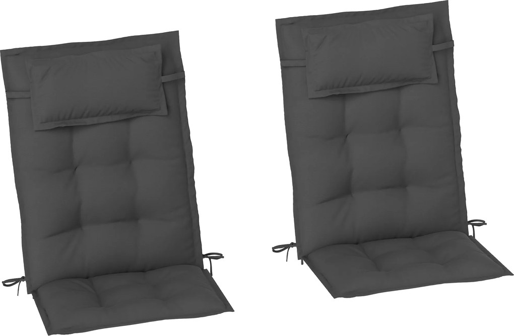 Outsunny Conjunto de 2 almofadas para espreguiçadeira Resistentes à água Almofada para espreguiçadeira de jardim 50x116x5 cm, Cinza escuro | Aosom Portugal