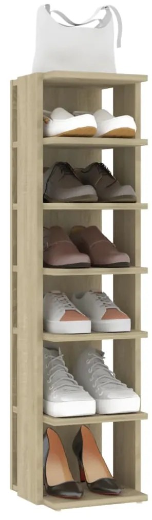 Armários para sapatos 2 pcs 27,5x27x102 cm carvalho sonoma