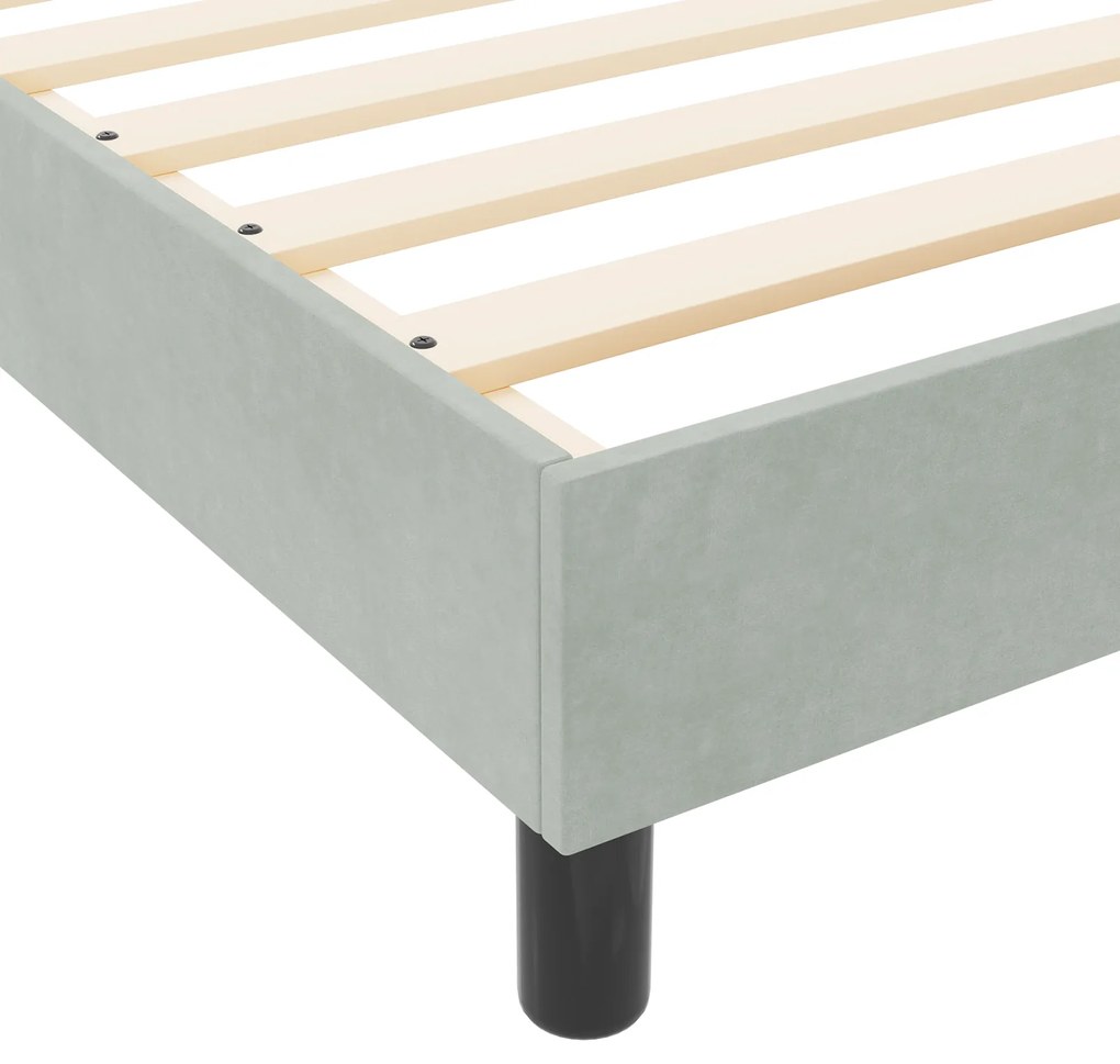 Cama vidaXL Cinza Claro 120x190 cm Veludo