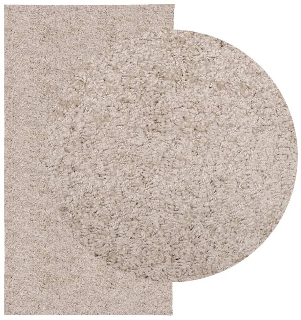 Tapete shaggy de pelo alto PAMPLONA 80x150 cm bege